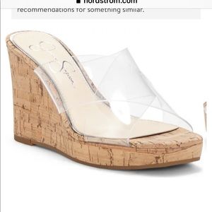 New never worn Jessica Simpson clear wedge